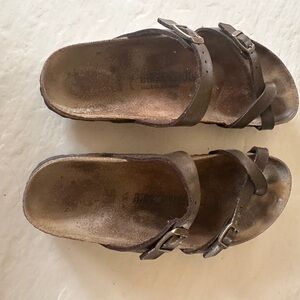 Birkenstock Dark Brown Leather Sandals ‘Mayari’ 9-9.5 40EU